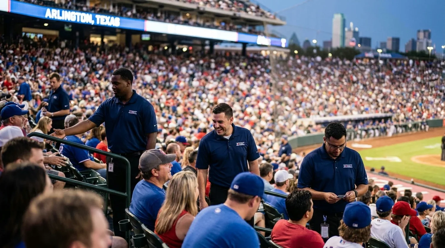 Large event venue requiring professional staffing in Arlington