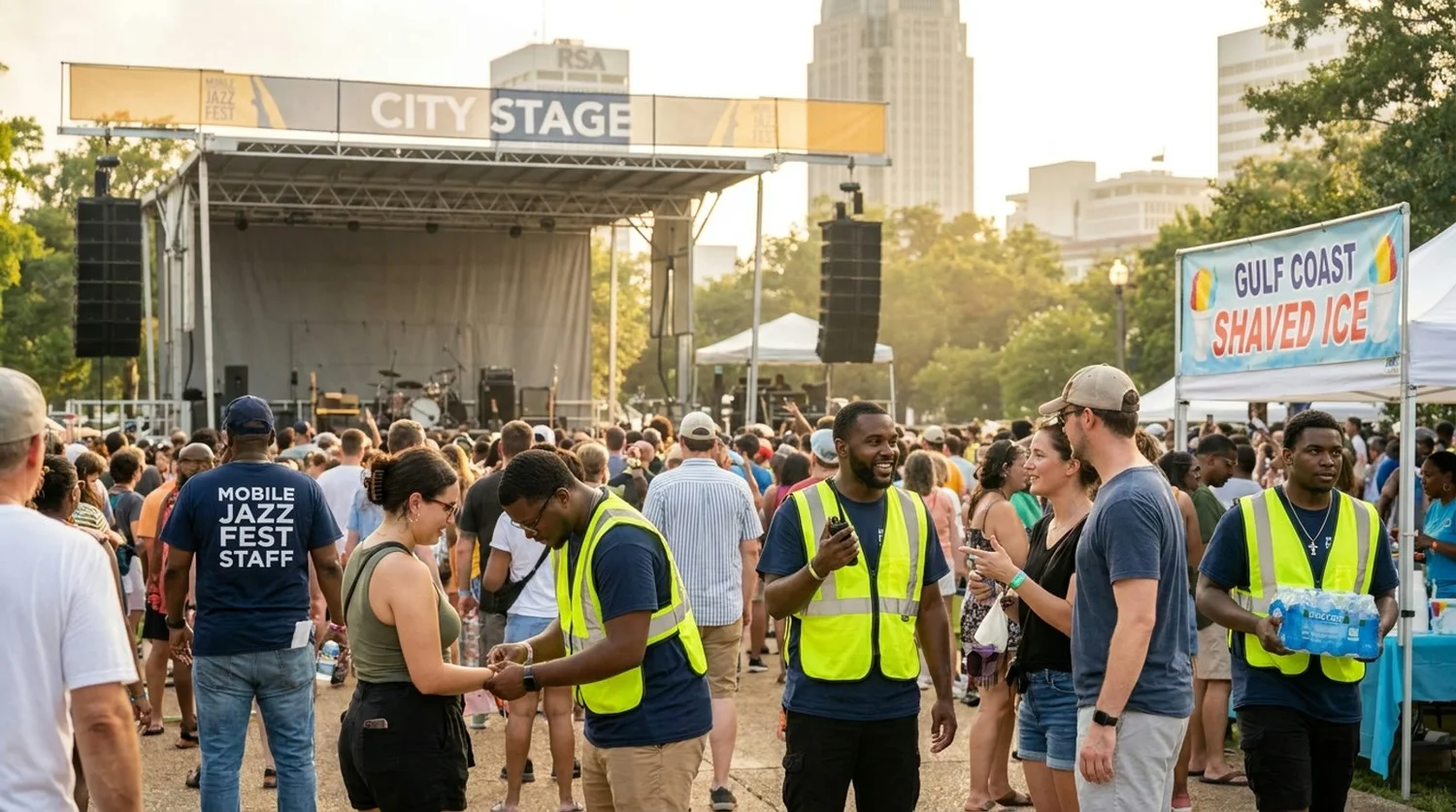 Diverse event types requiring staffing in Mobile