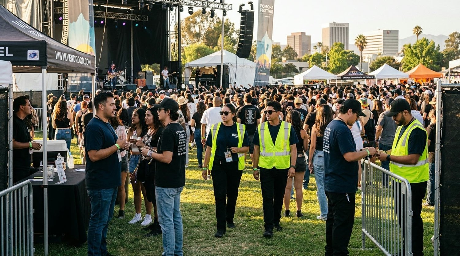 Diverse event types requiring staffing in Pomona