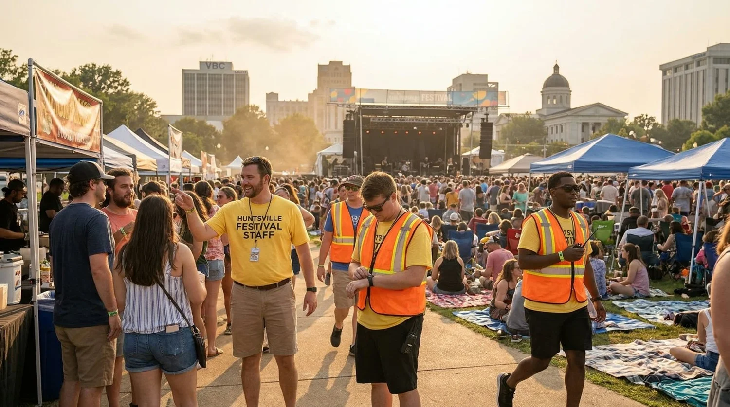 Diverse event types requiring staffing in Huntsville