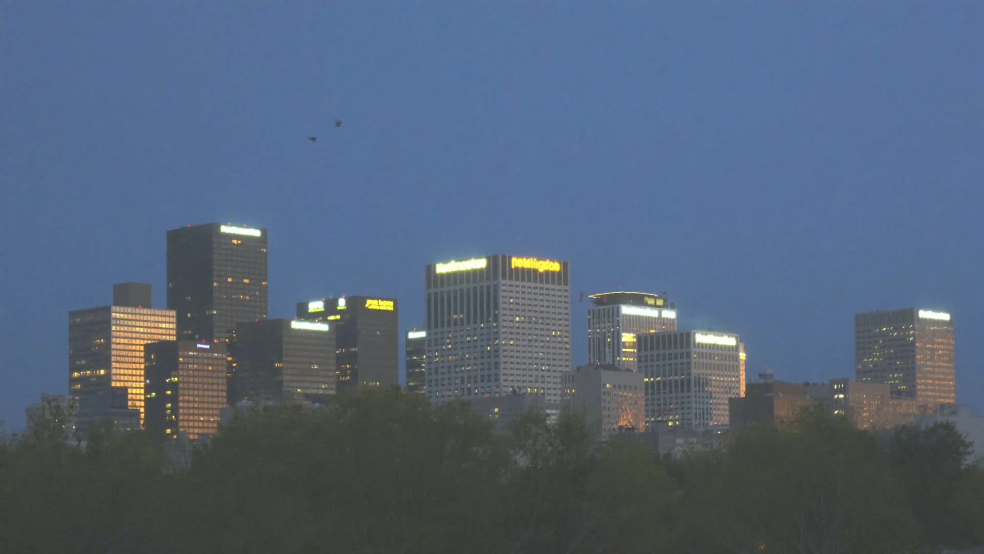 Downtown Wilmington skyline at dusk