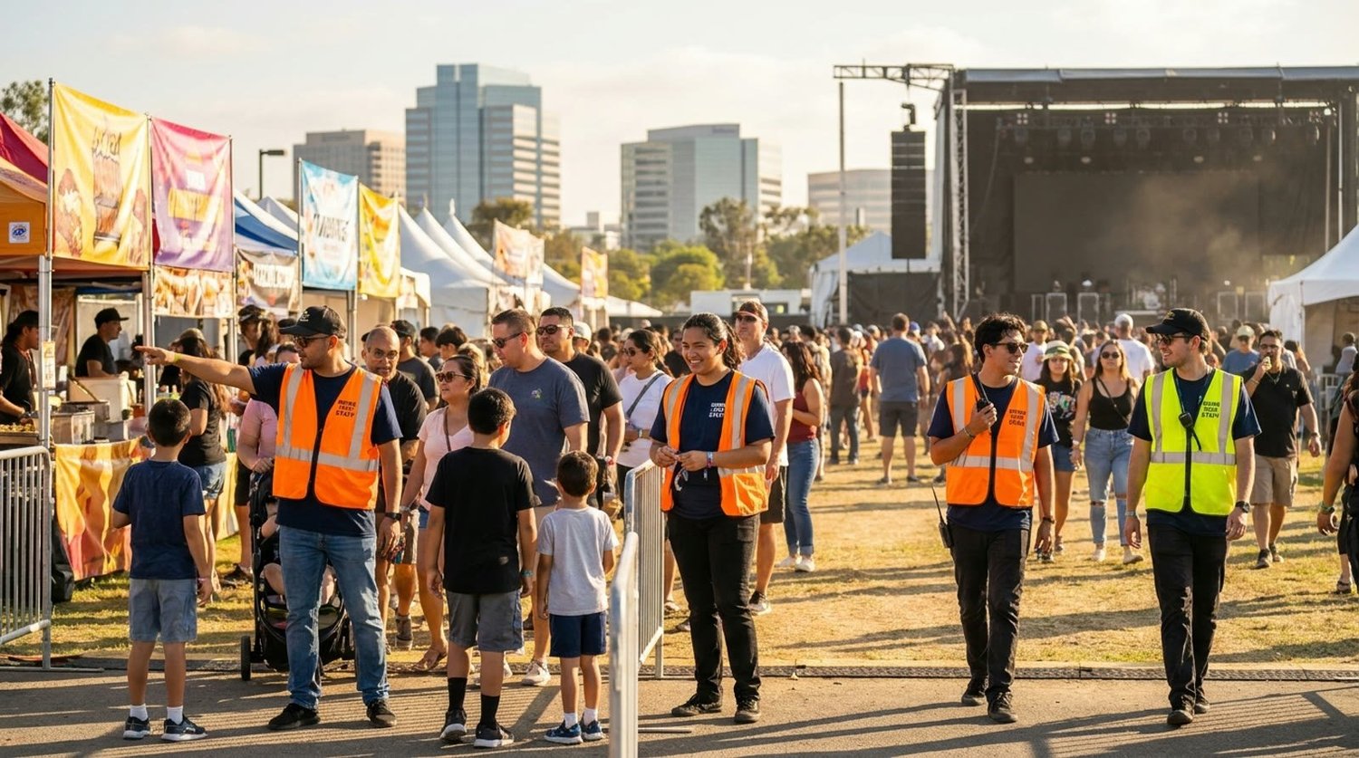 Diverse event types requiring staffing in Irvine