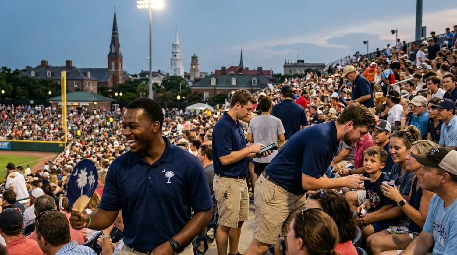Large event venue requiring professional staffing in Charleston