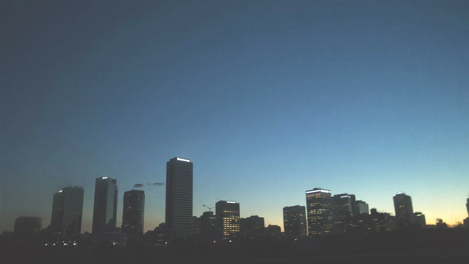 Downtown Cape Coral skyline at dusk