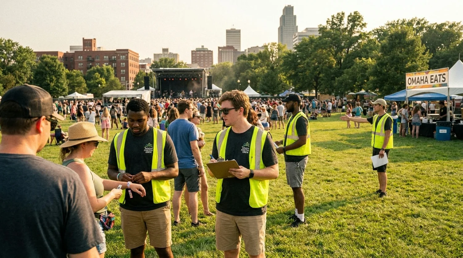 Diverse event types requiring staffing in Omaha