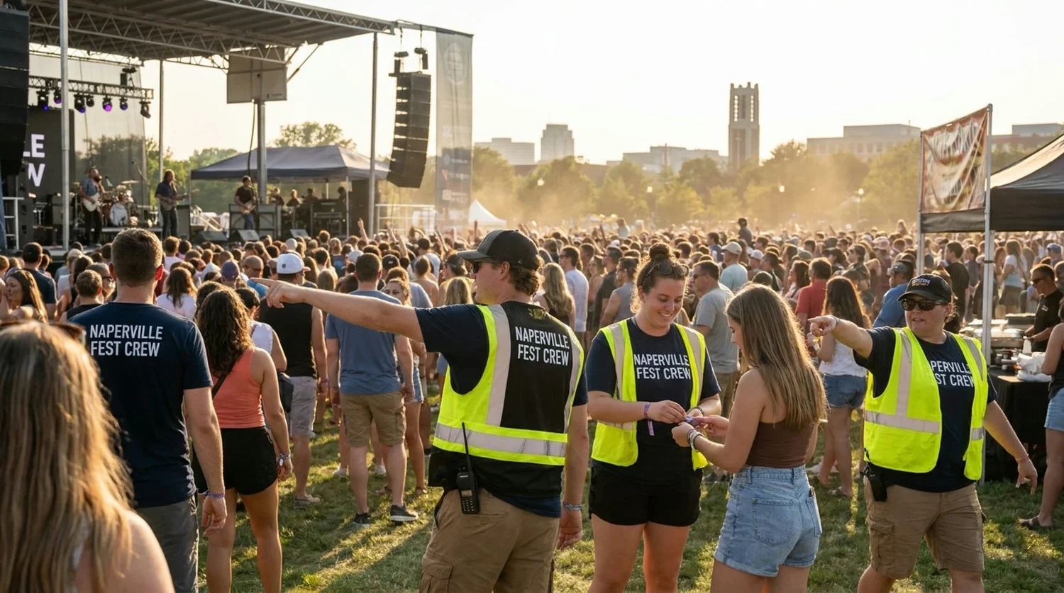 Diverse event types requiring staffing in Naperville