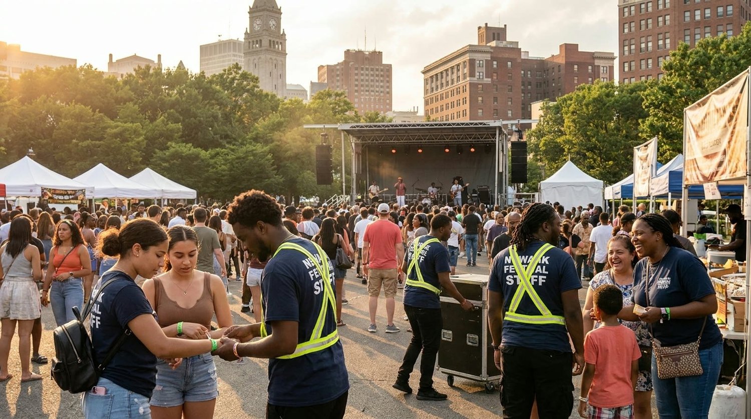 Diverse event types requiring staffing in Newark