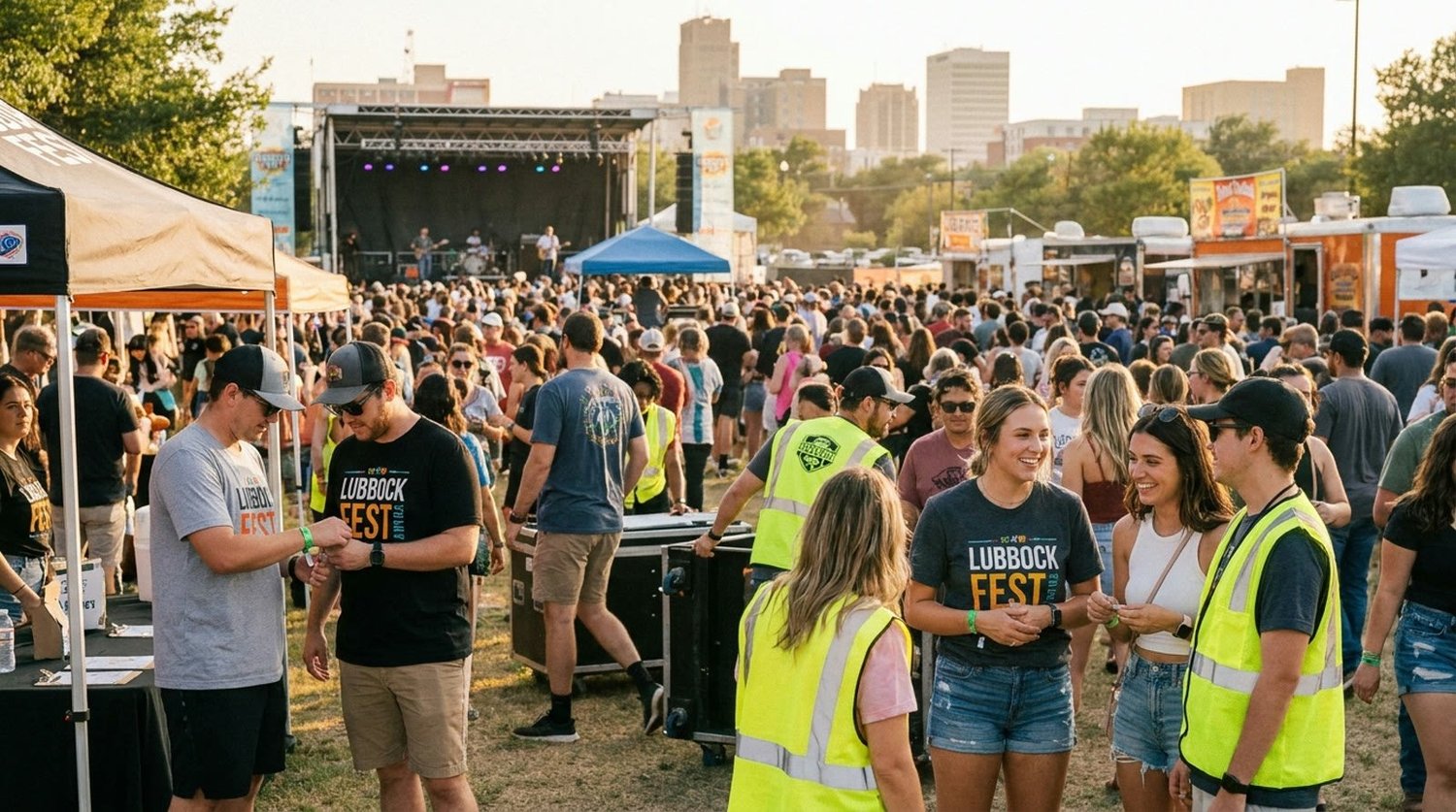 Diverse event types requiring staffing in Lubbock
