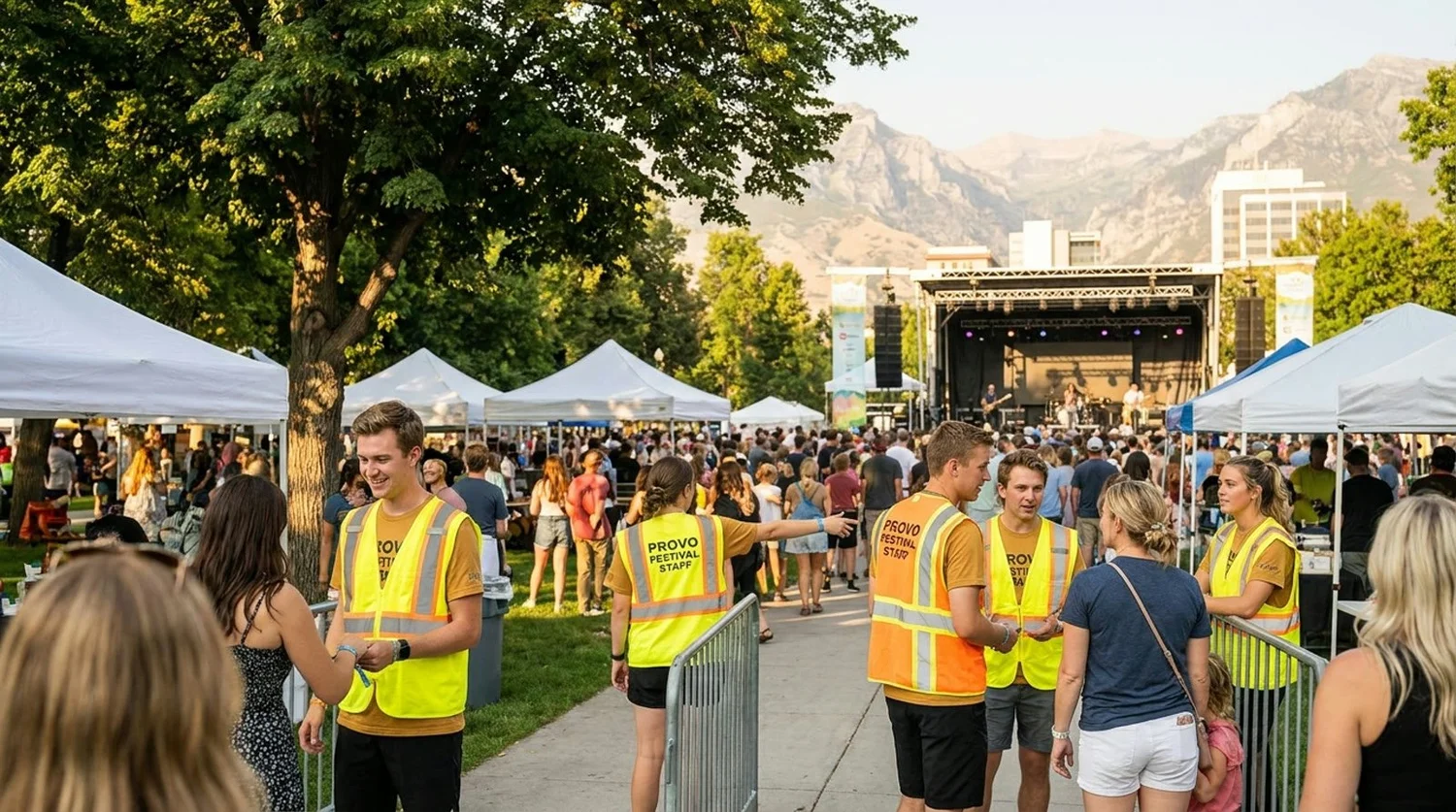 Diverse event types requiring staffing in Provo
