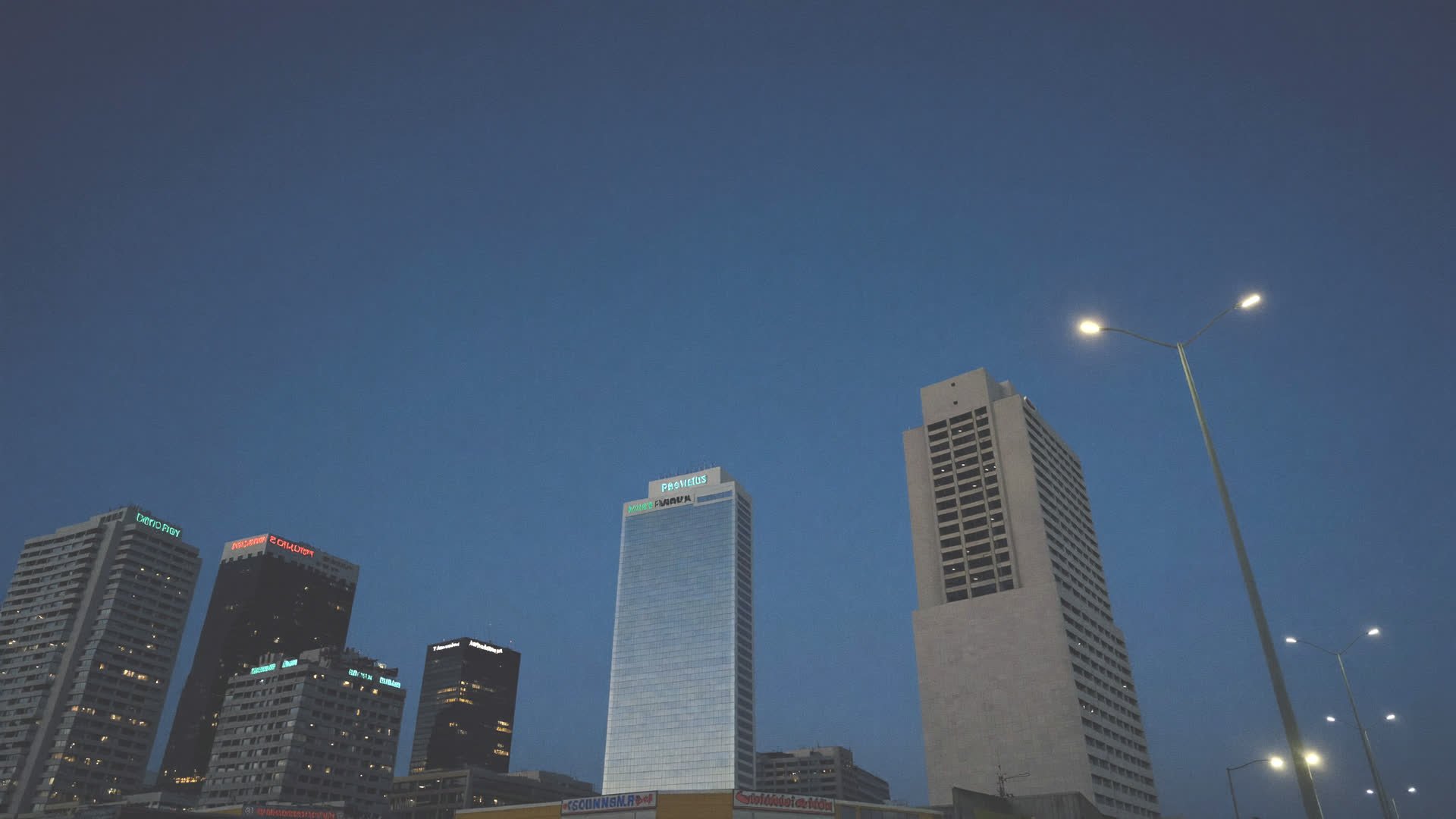 Downtown Port St Lucie skyline at dusk