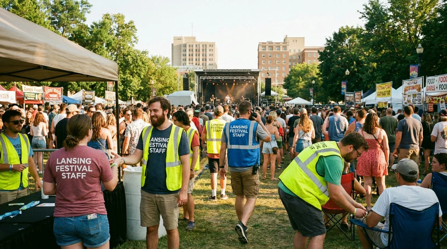 Diverse event types requiring staffing in Lansing
