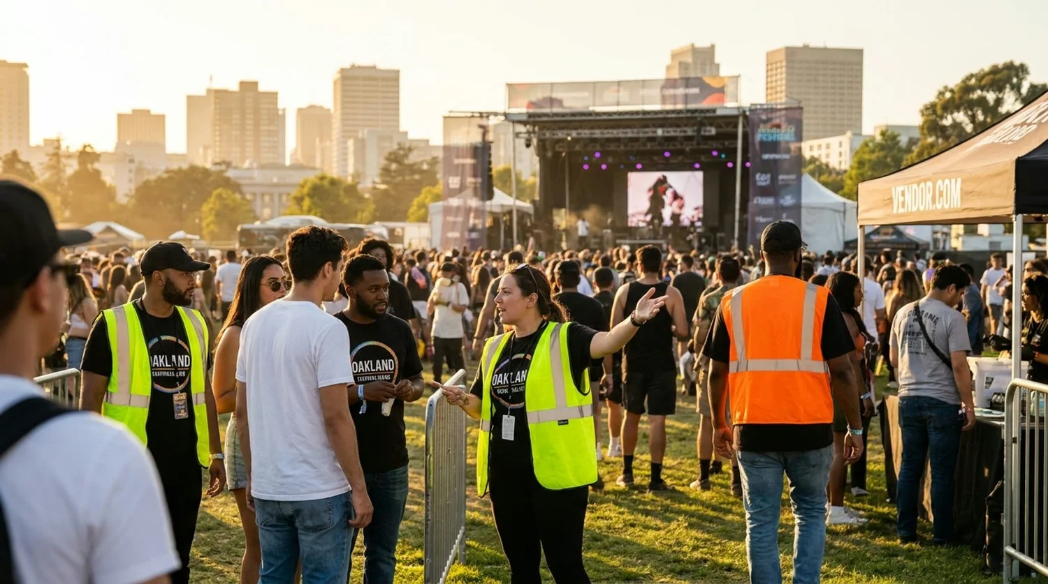 Diverse event types requiring staffing in Oakland