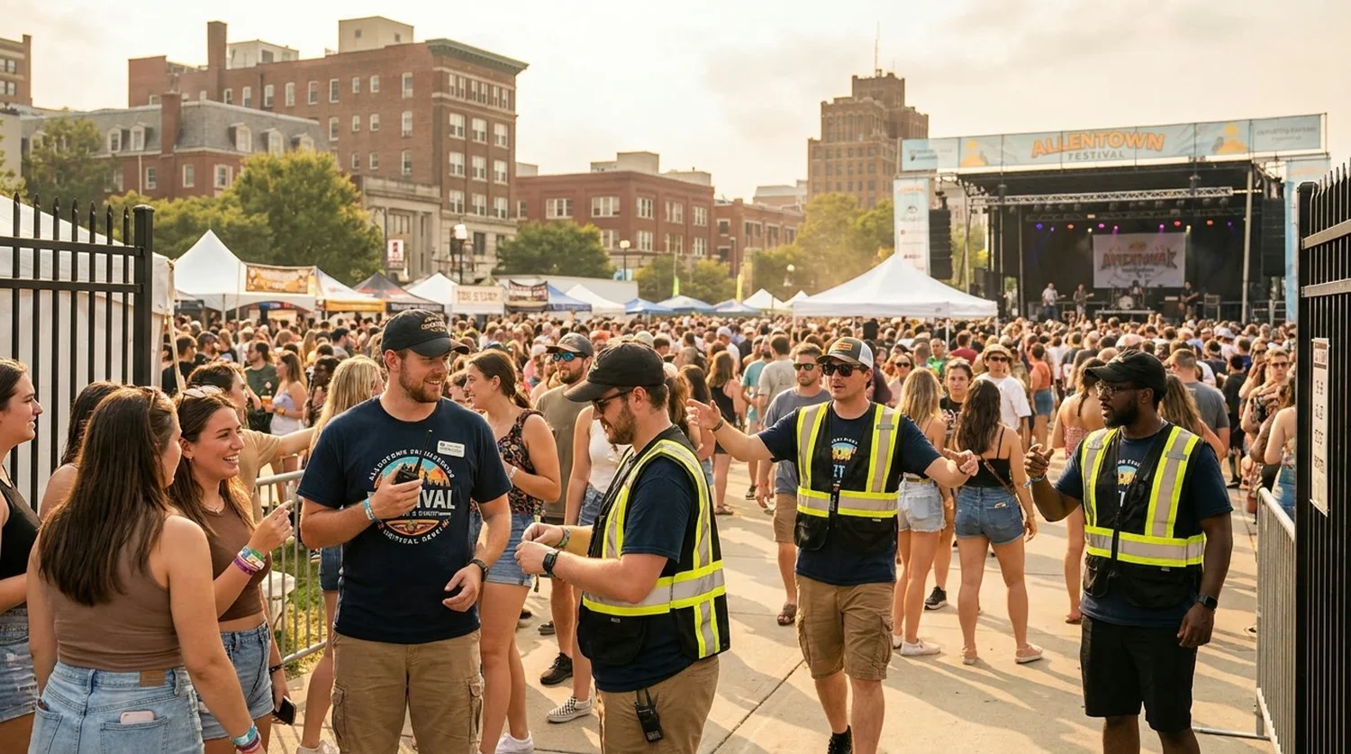 Diverse event types requiring staffing in Allentown