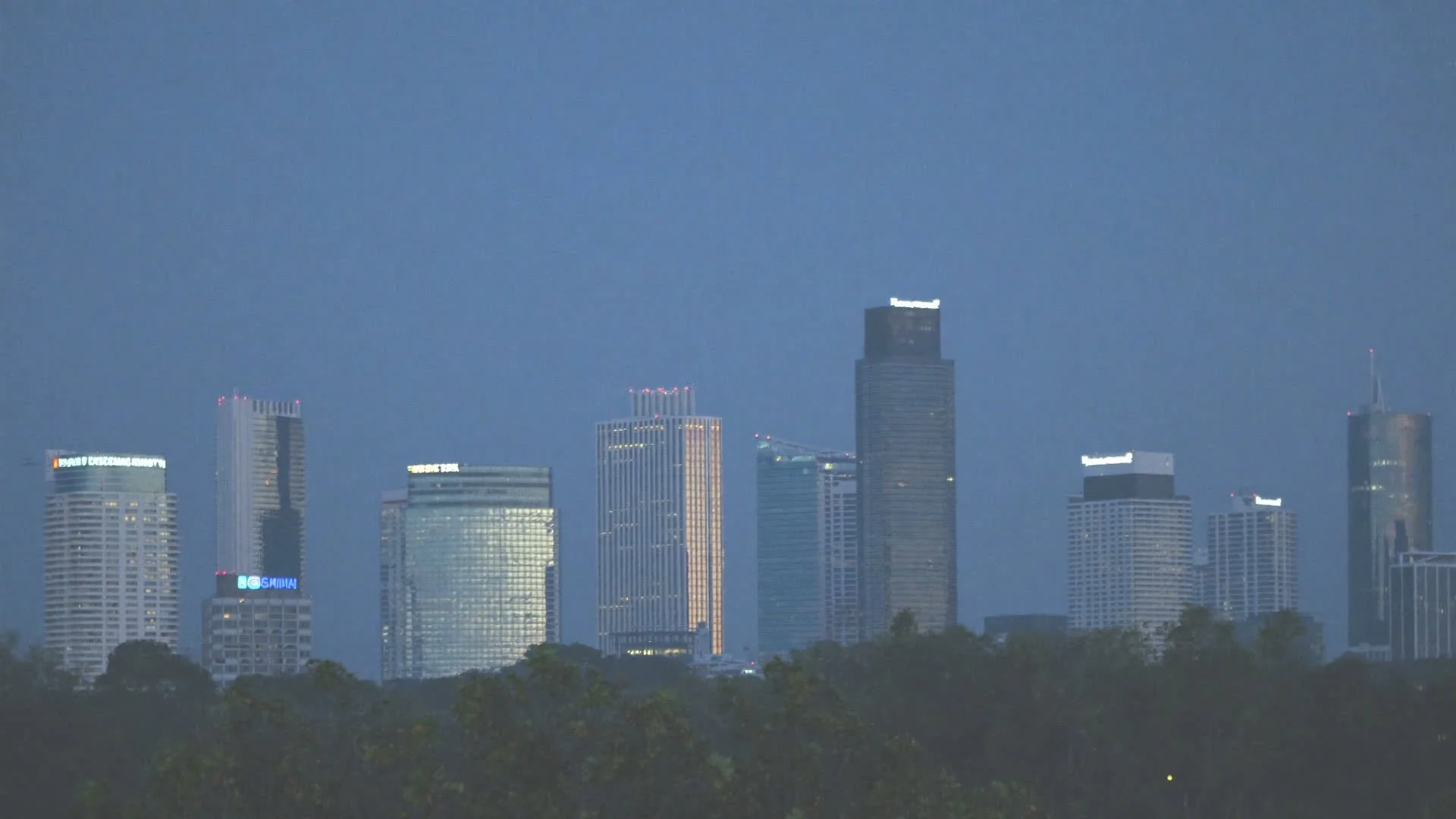Downtown Kissimmee skyline at dusk