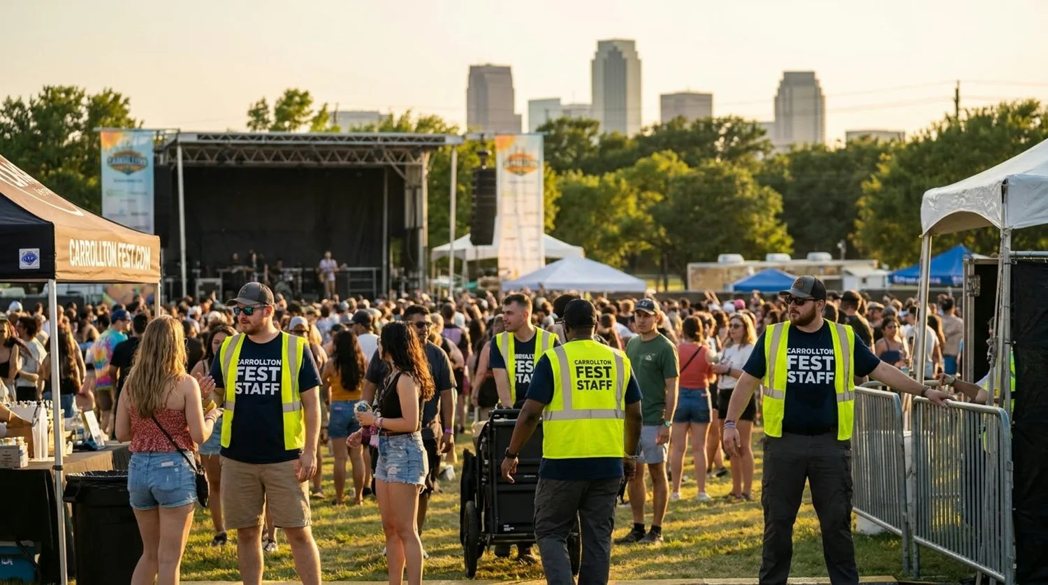 Diverse event types requiring staffing in Carrollton