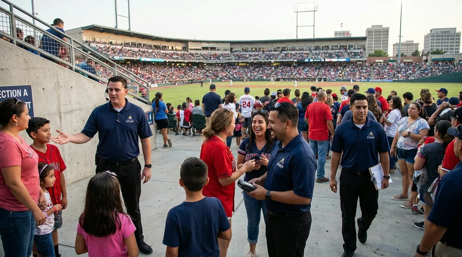Large event venue requiring professional staffing in Fresno