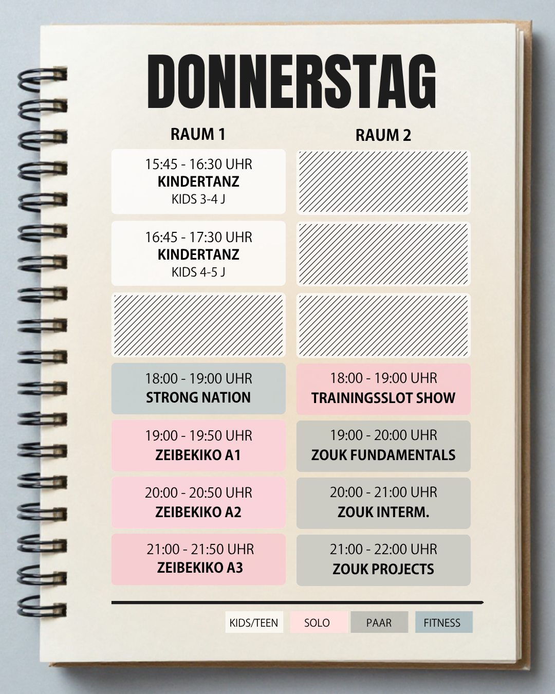 TANZ ES Kursplan Donnerstag