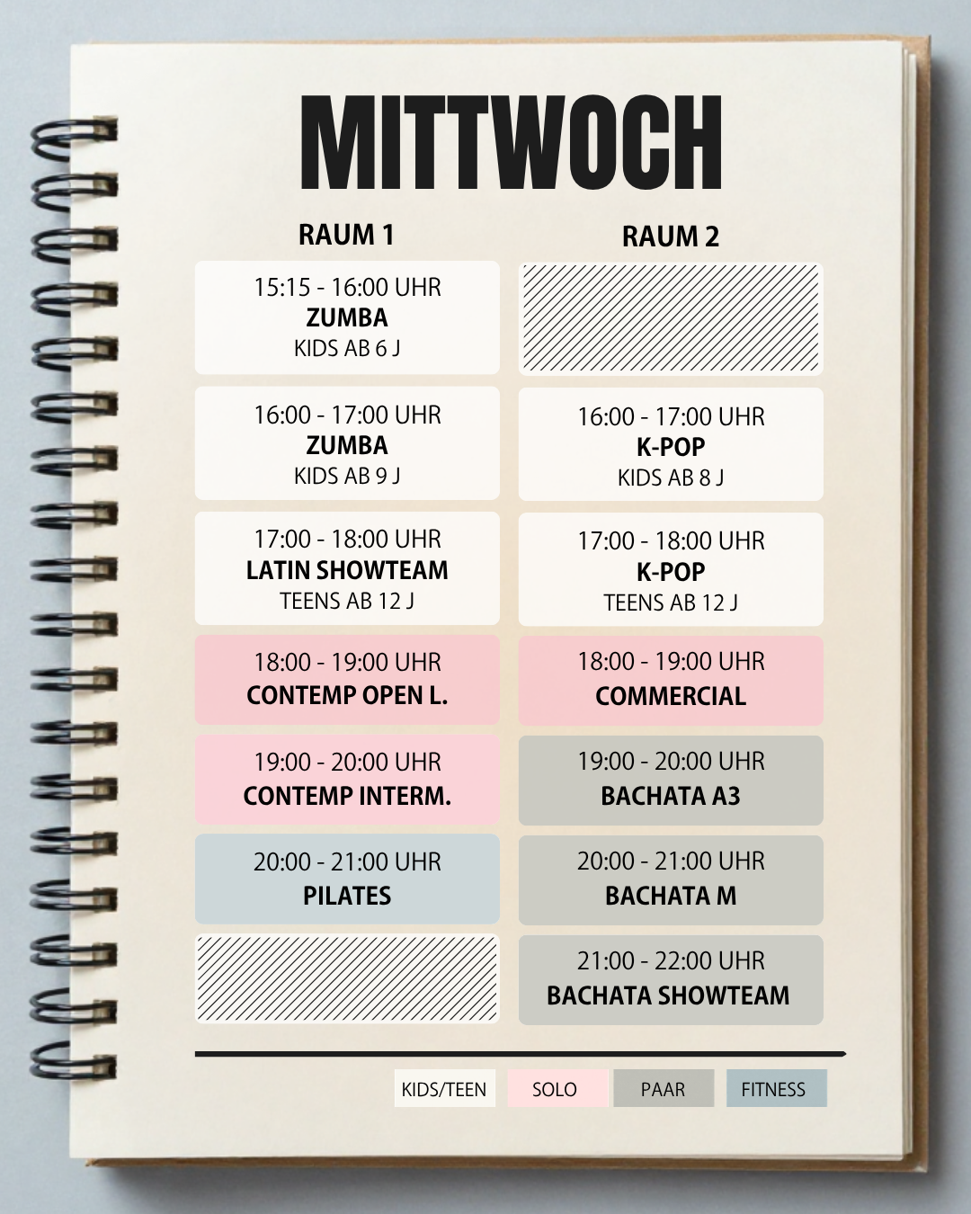 TANZ ES Kursplan Mittwoch