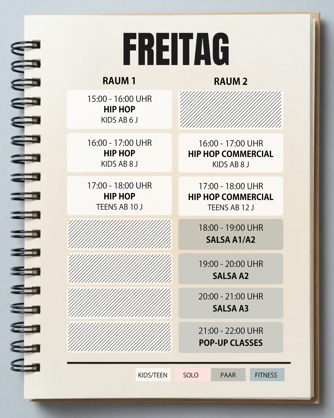 TANZ ES Kursplan Freitag