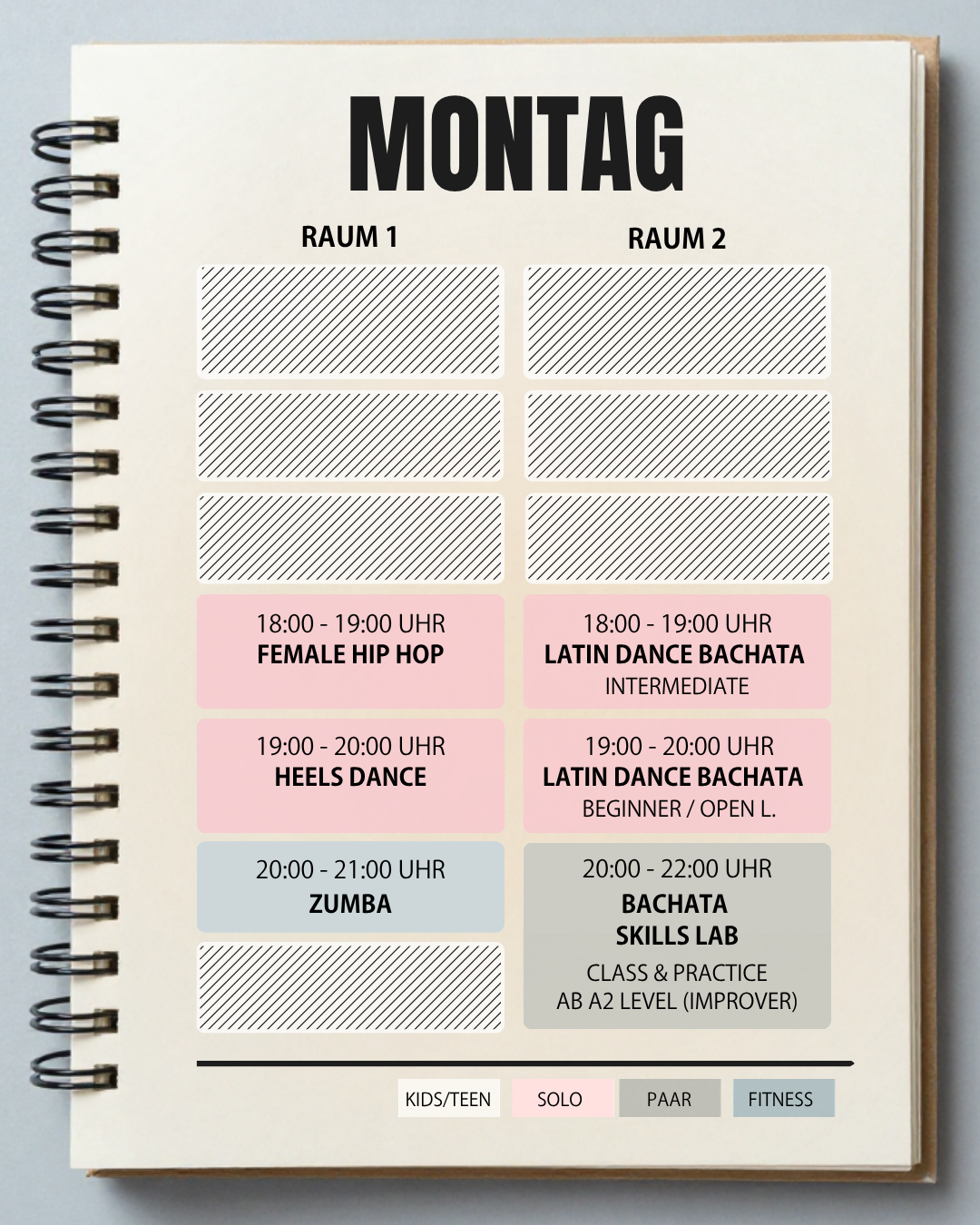 TANZ ES Kursplan Montag