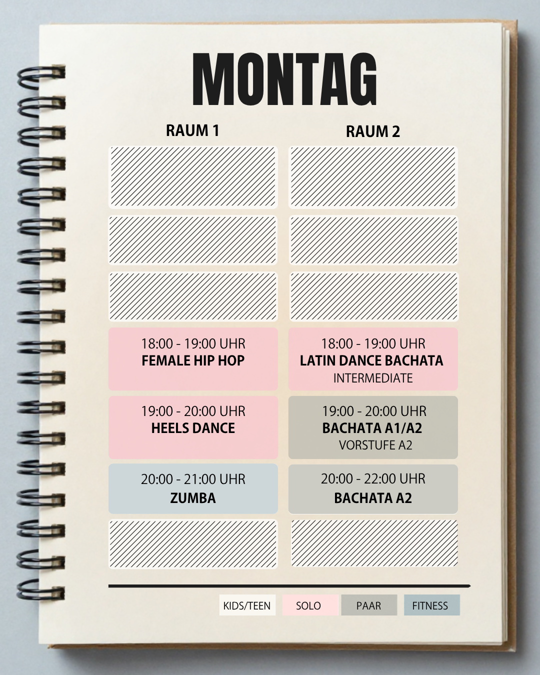TANZ ES Kursplan Montag