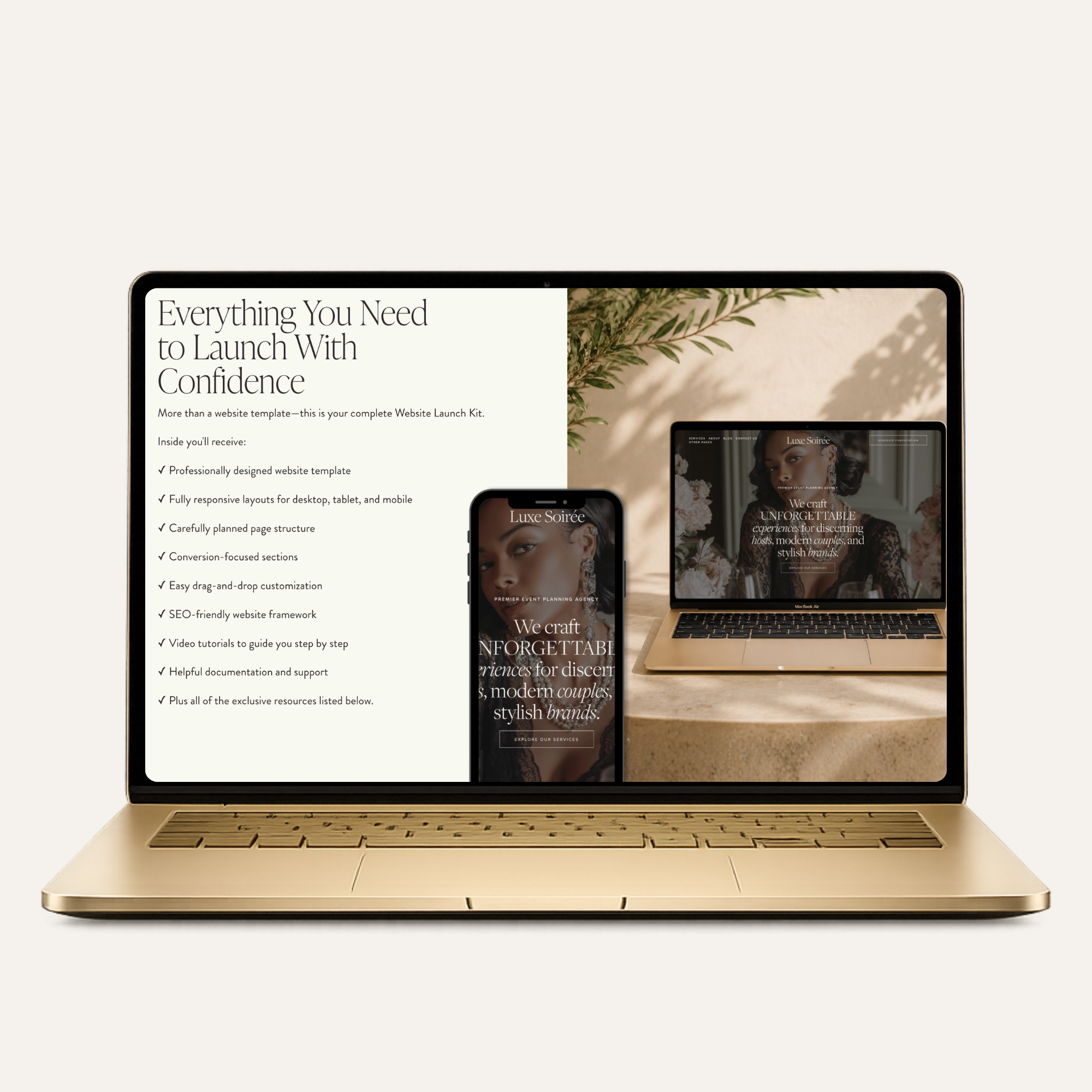 Template shop website system mockup