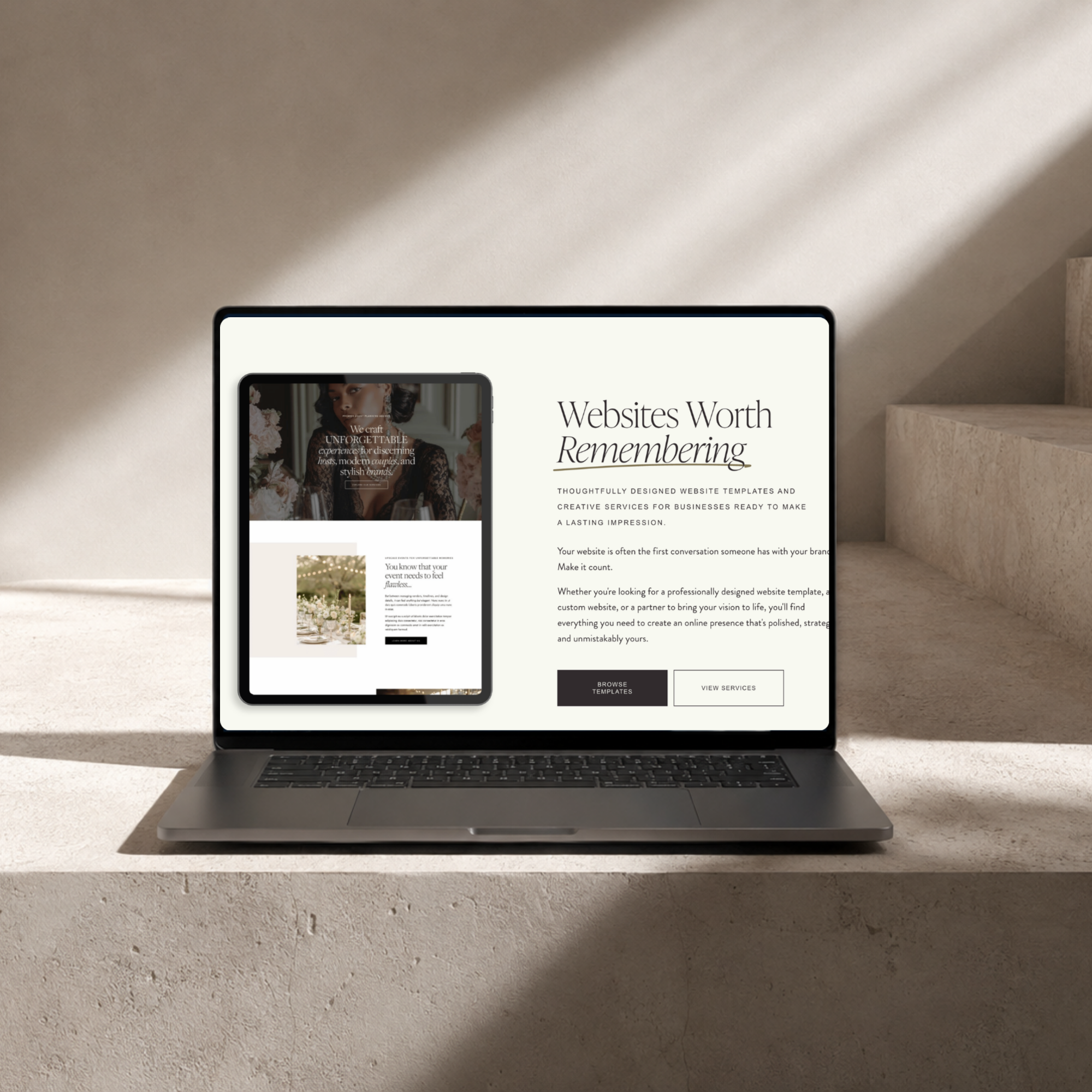 Template shop full website mockup