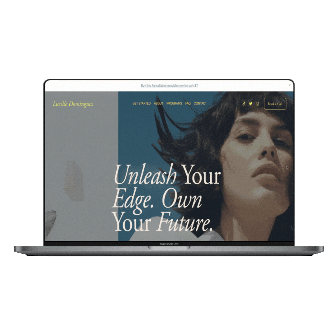 Scrolling preview of the one-page website template