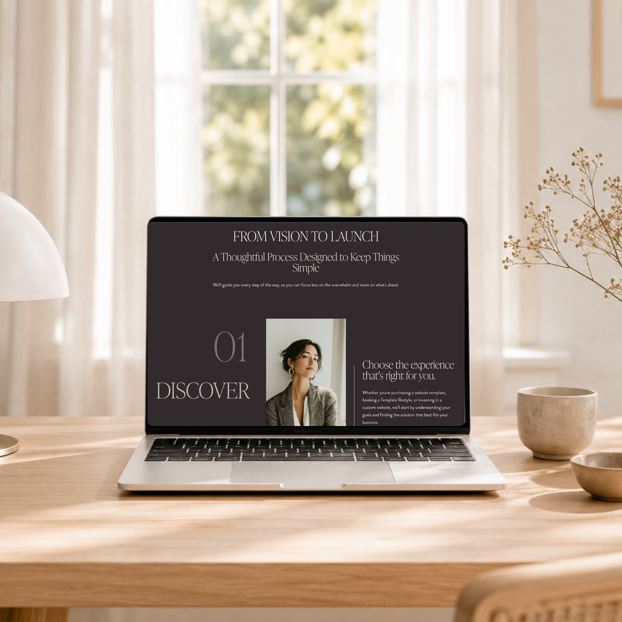Template shop business features mockup