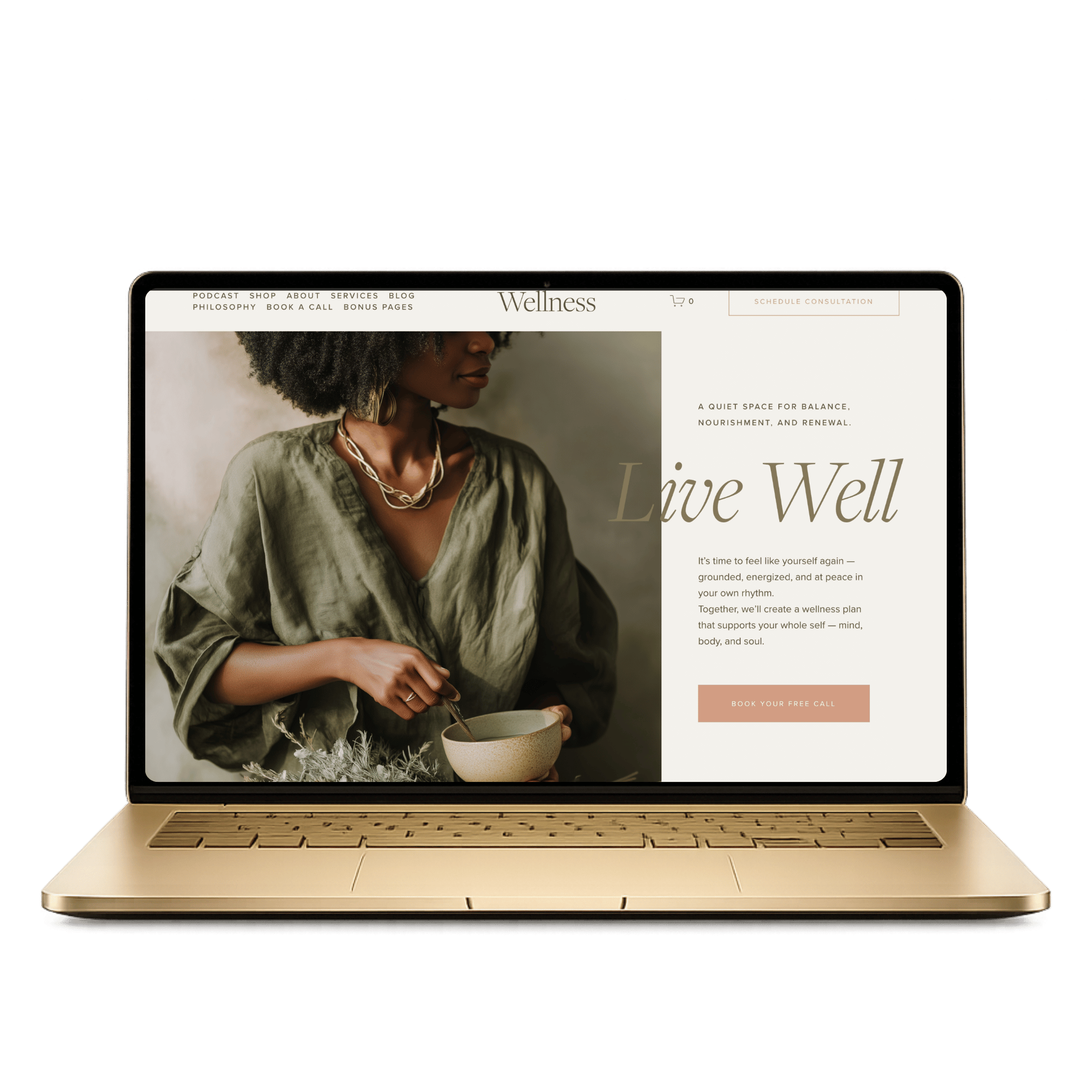 Wellness template mockup