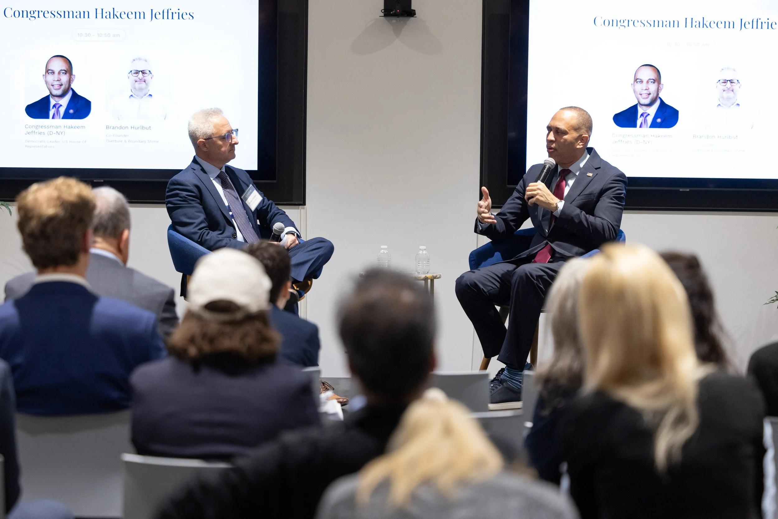 Congressman Hakeem Jeffries in conversation at the 2025 Overture AGM