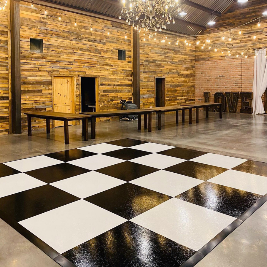 Black and white checkered dance floor rental Louisiana