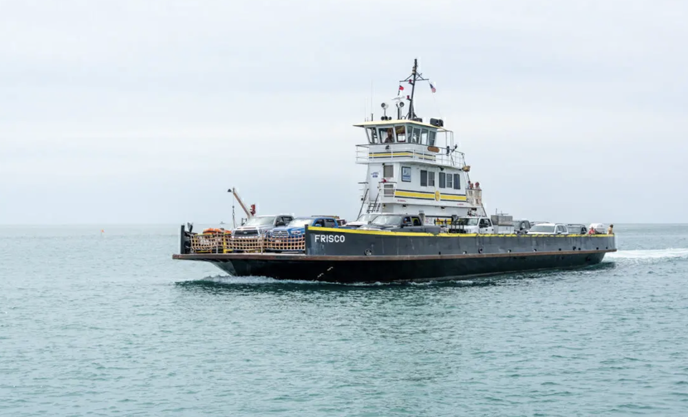 The Ocracoke ferry crossing Pamlico Sound to the island