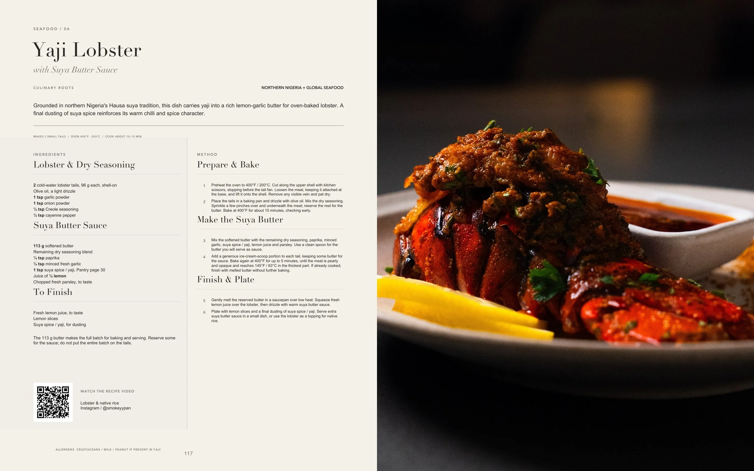 Yaji Lobster cookbook spread
