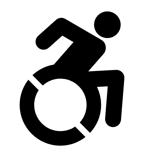 icon of a person actively engaging a wheelchair