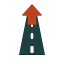 Road with exit arrow