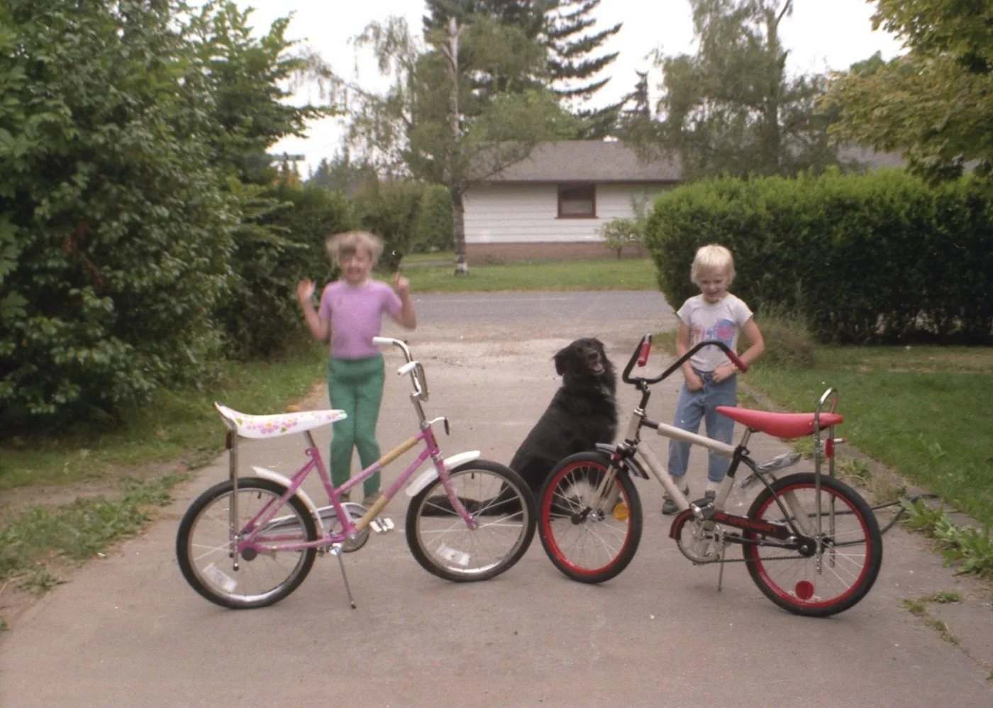 Steph as a child with new bikes in Parkrose