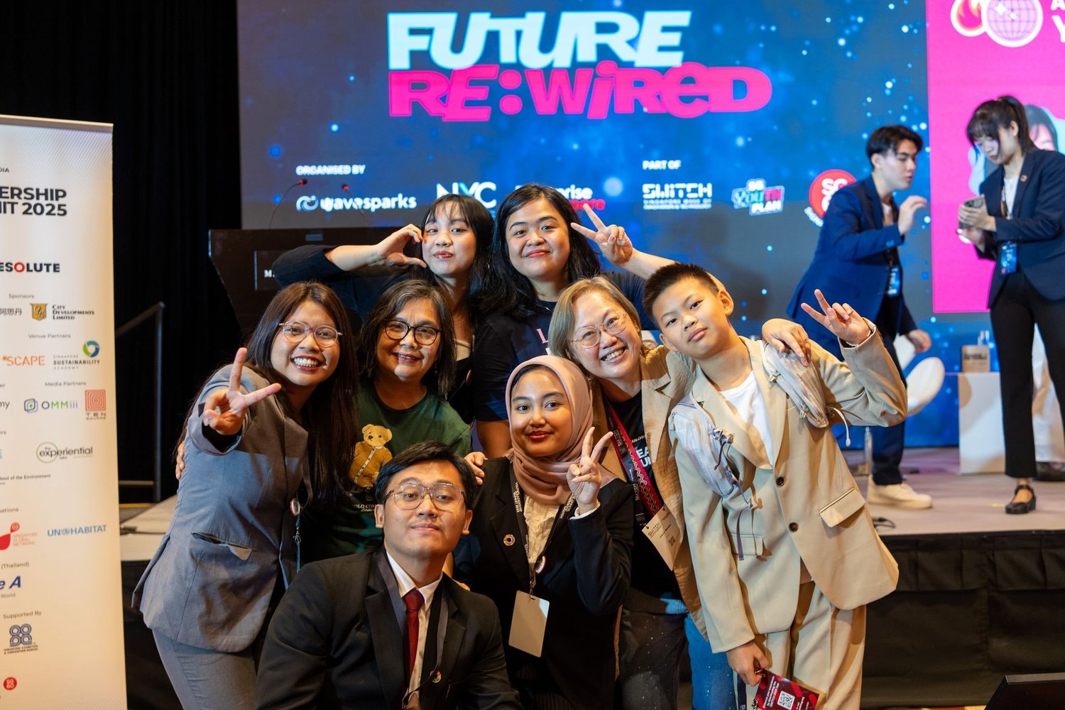 ASEAN China India Youth Leadership Summit delegates celebrate after the showcase