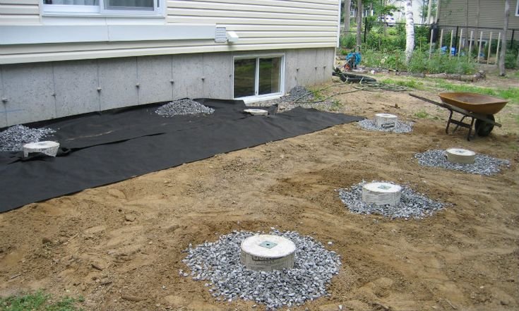 Illustration of deck footings
