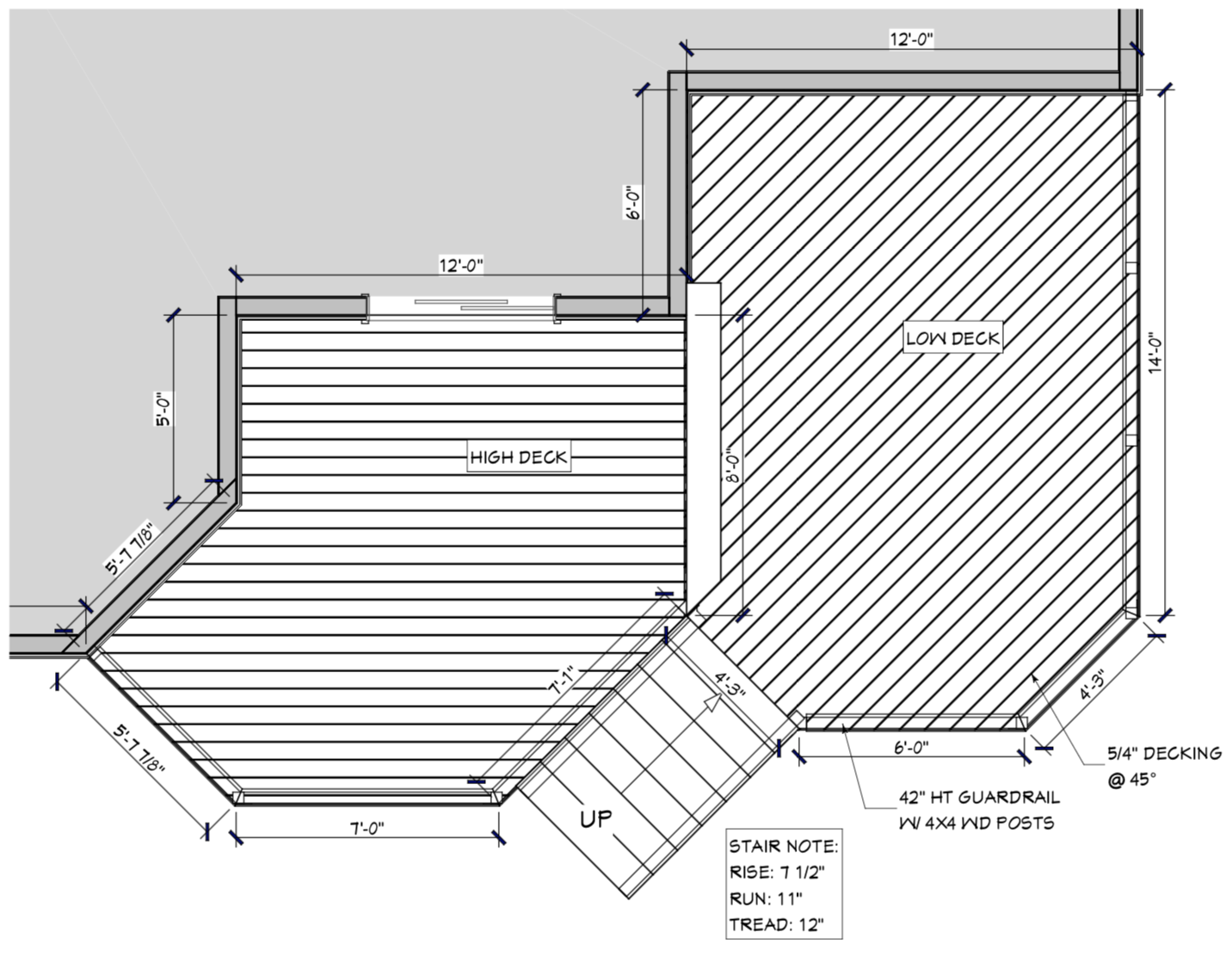 Blueprints for deck plans and permits