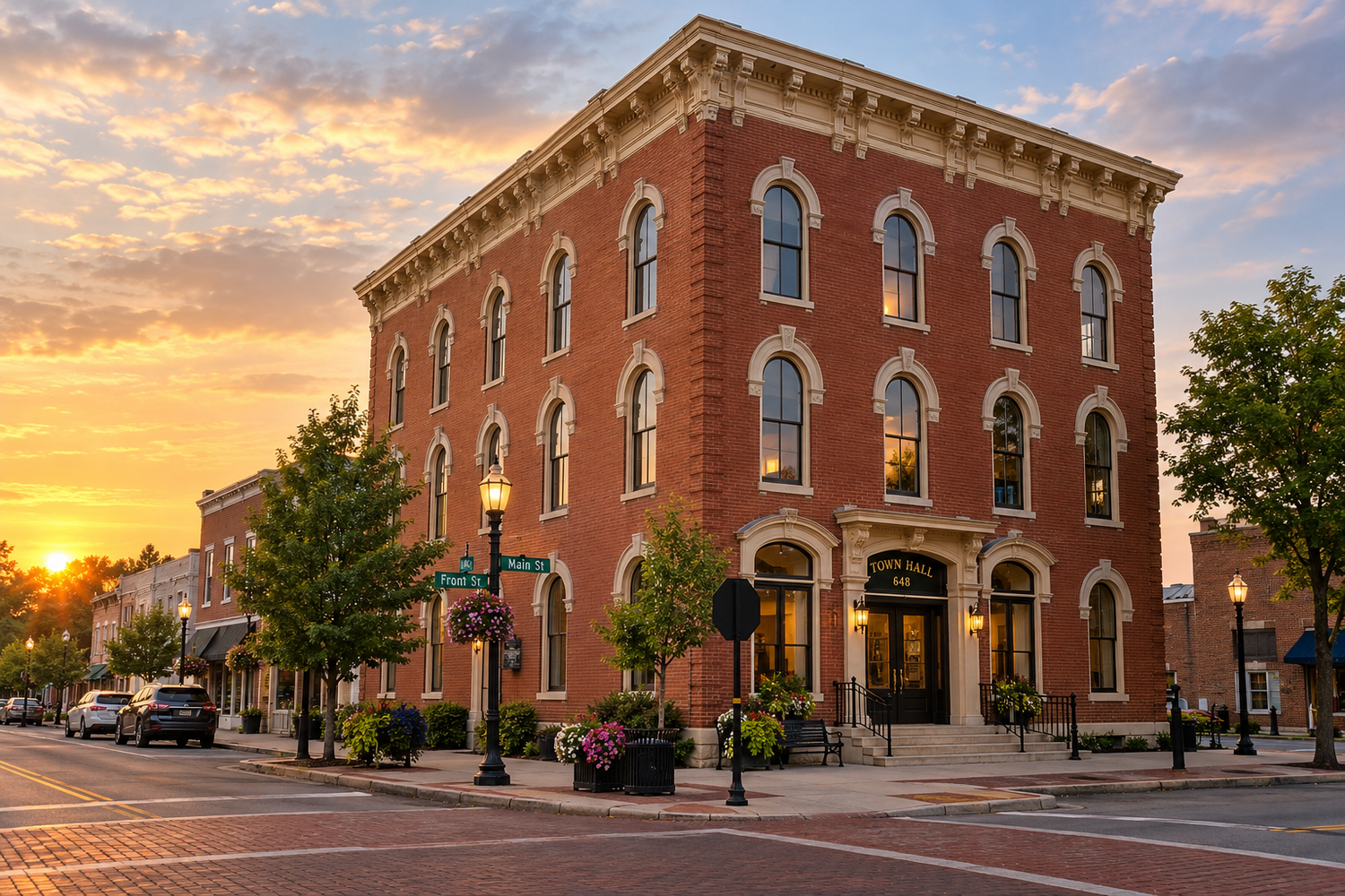 Historic Groveport Town Hall at Main and Front streets.