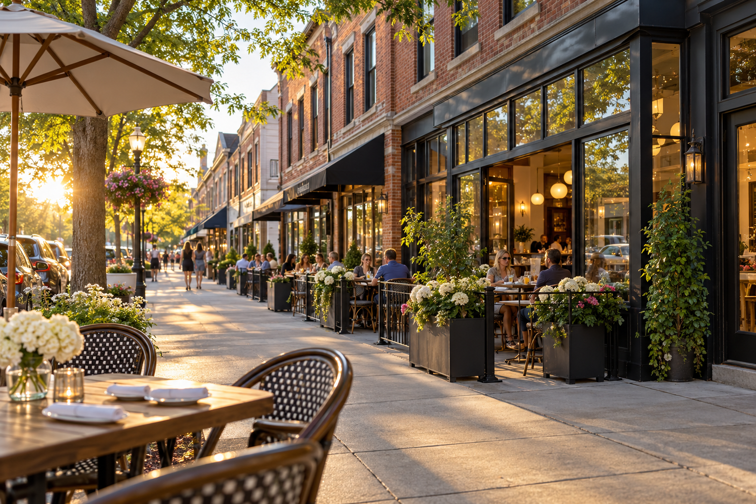 Grandview Avenue shops and neighborhood streetscape.