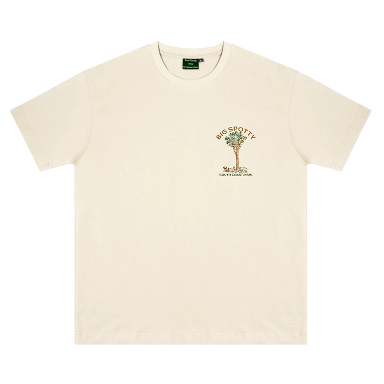 Big Spotty T-shirt front, with small tree artwork on the chest.