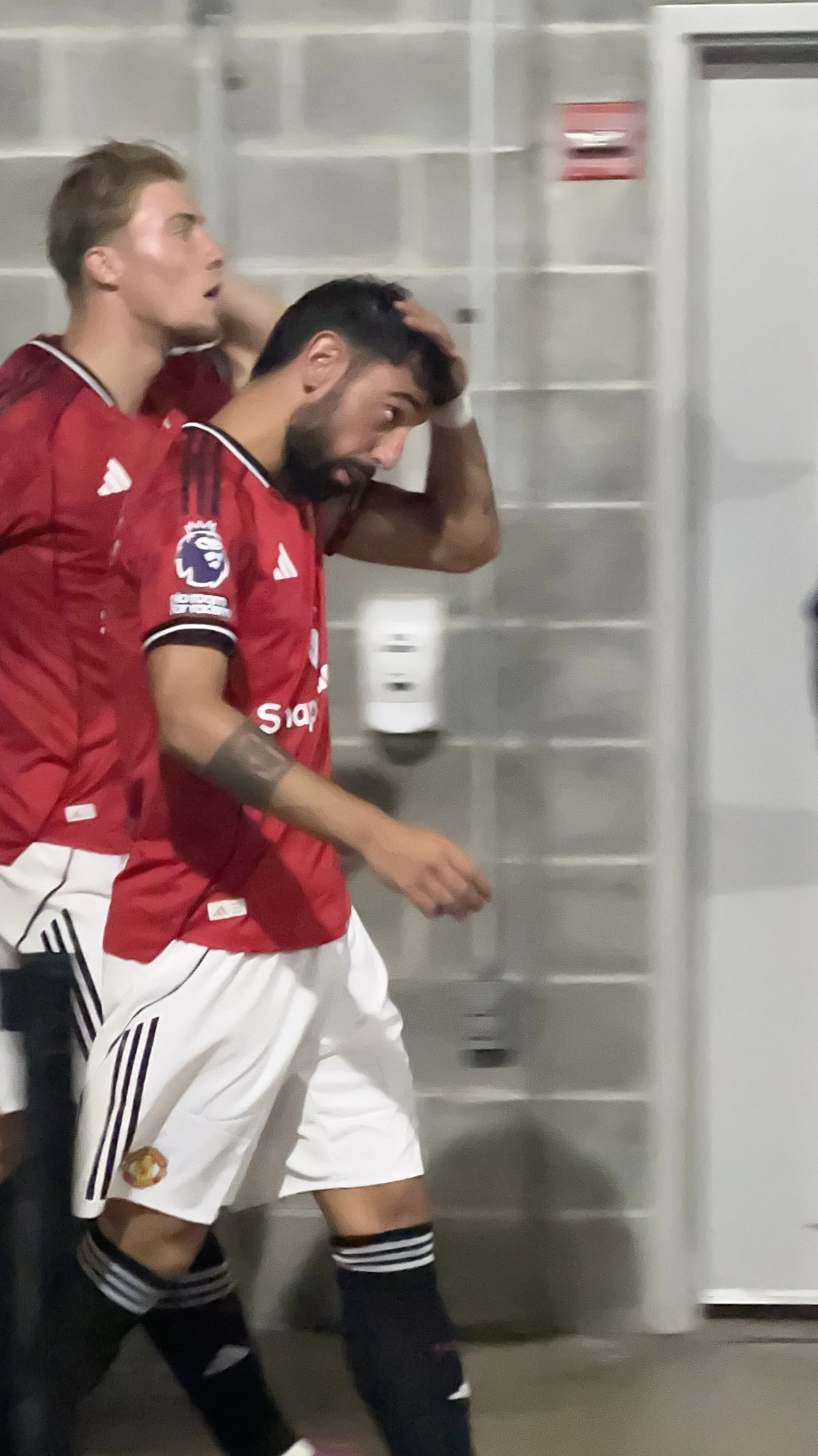 Manchester United players entering the tunnel at the Premier League Summer Series