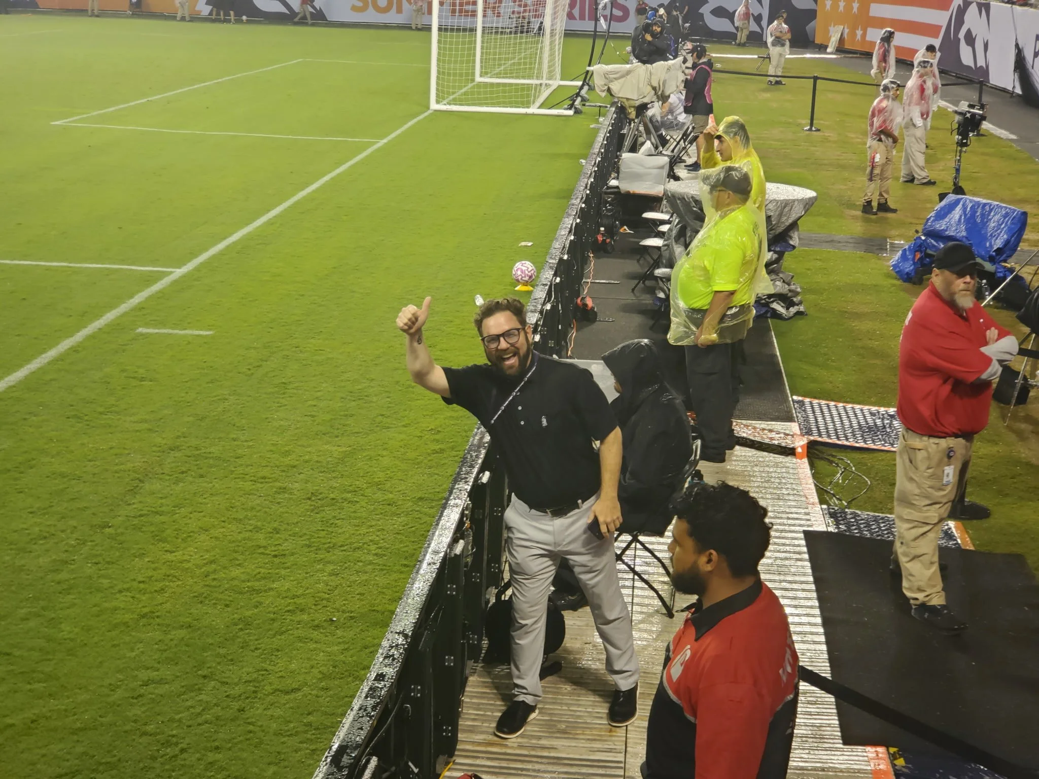 Joshua Mason pitchside at the Premier League Summer Series