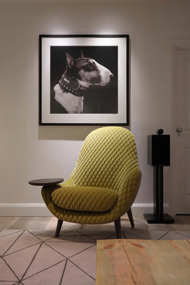 Media room detail showing lighting design