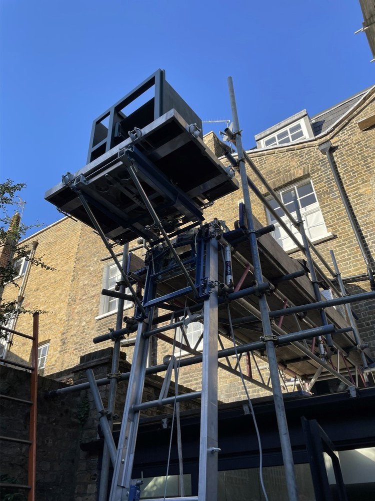 Scaffold erected to help and awkward installation