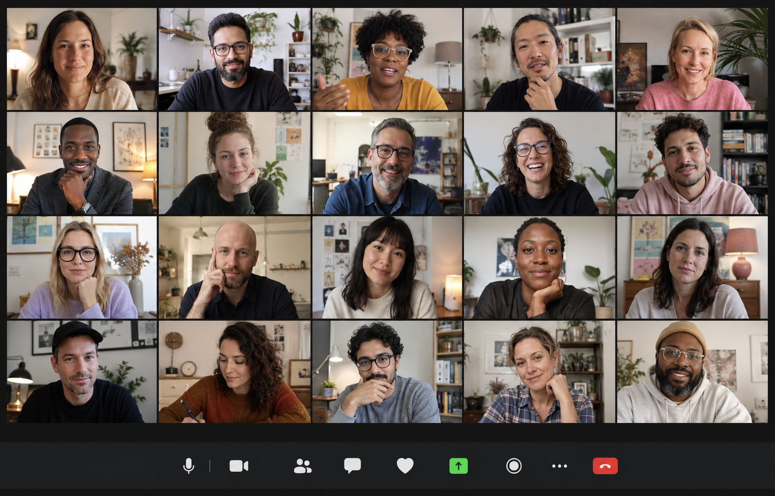 A Finish Line community video call with entrepreneurs and creatives building together