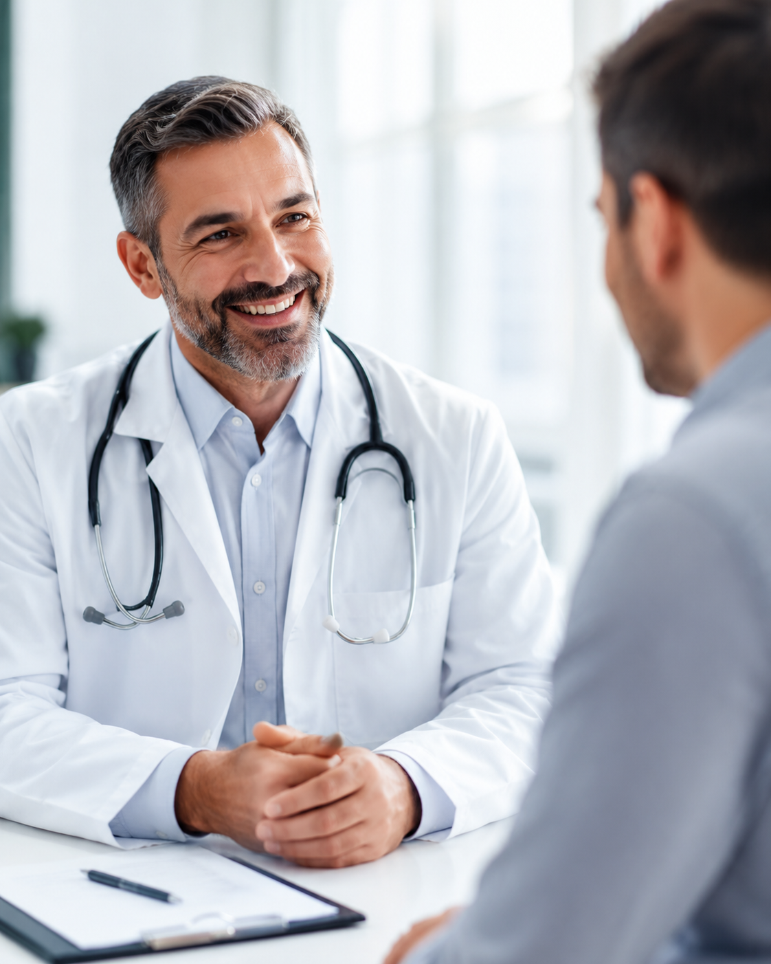 Physician speaking with a sleep-care patient