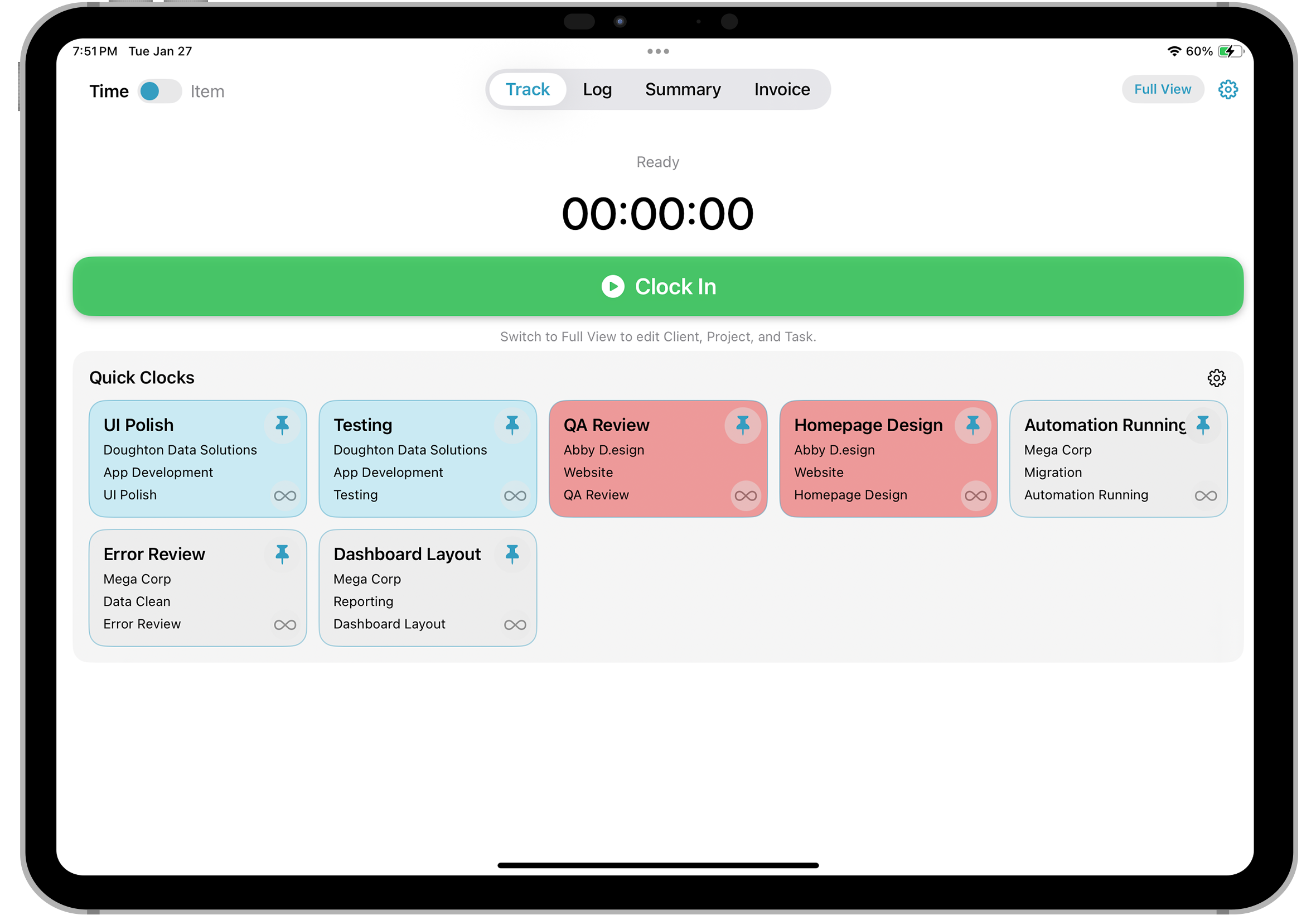 iPad Quick Clock screenshot